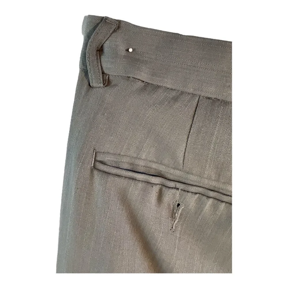 MB STUDIO GRAY POLYESTER FLAT FRONT MEN'S SLIM FIT 34X 32 DRESS PANTS